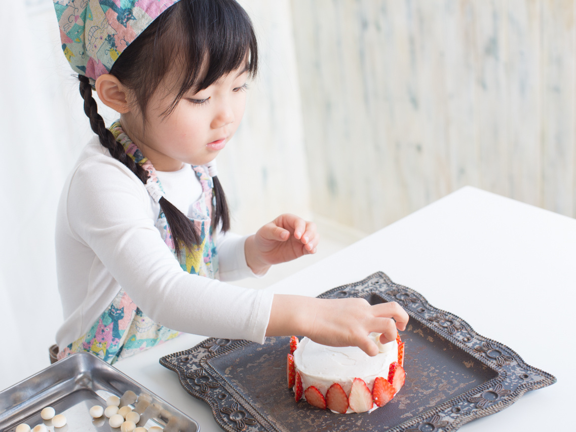 ケーキの仕上げ