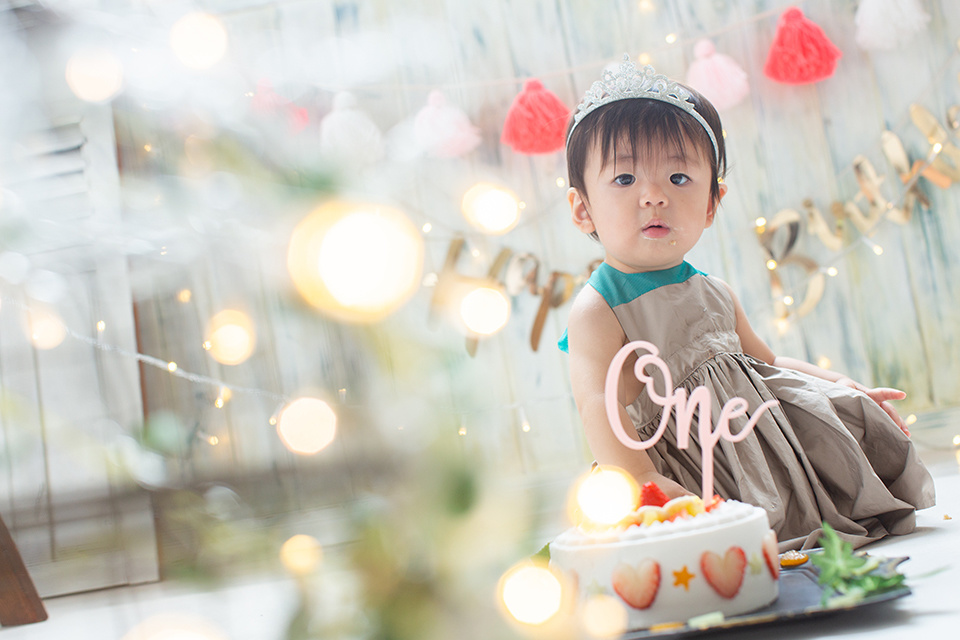 1歳のバースデーフォト1